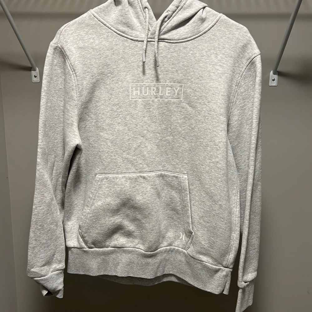 Hurley Grey Women’s Hoodie with White Logo in Size Small